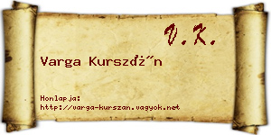 Varga Kurszán névjegykártya